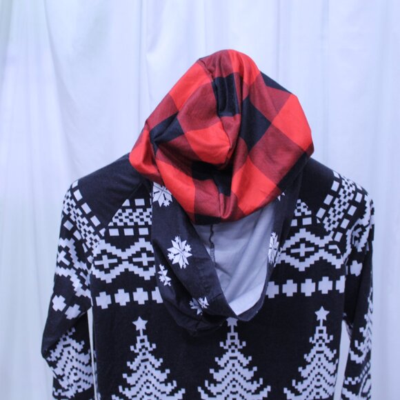 Festive Black and White Women's Hoodie - Picture 10 of 12